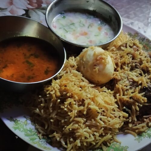 Chicken egg biryani