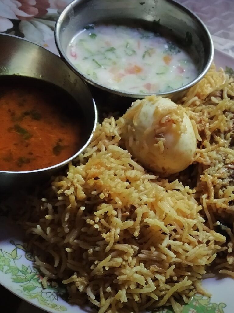 Chicken egg biryani